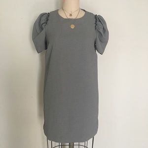 Zara houndstooth cap sleeve dress